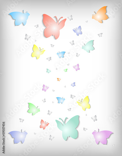 Abstract colorful paper butterflies