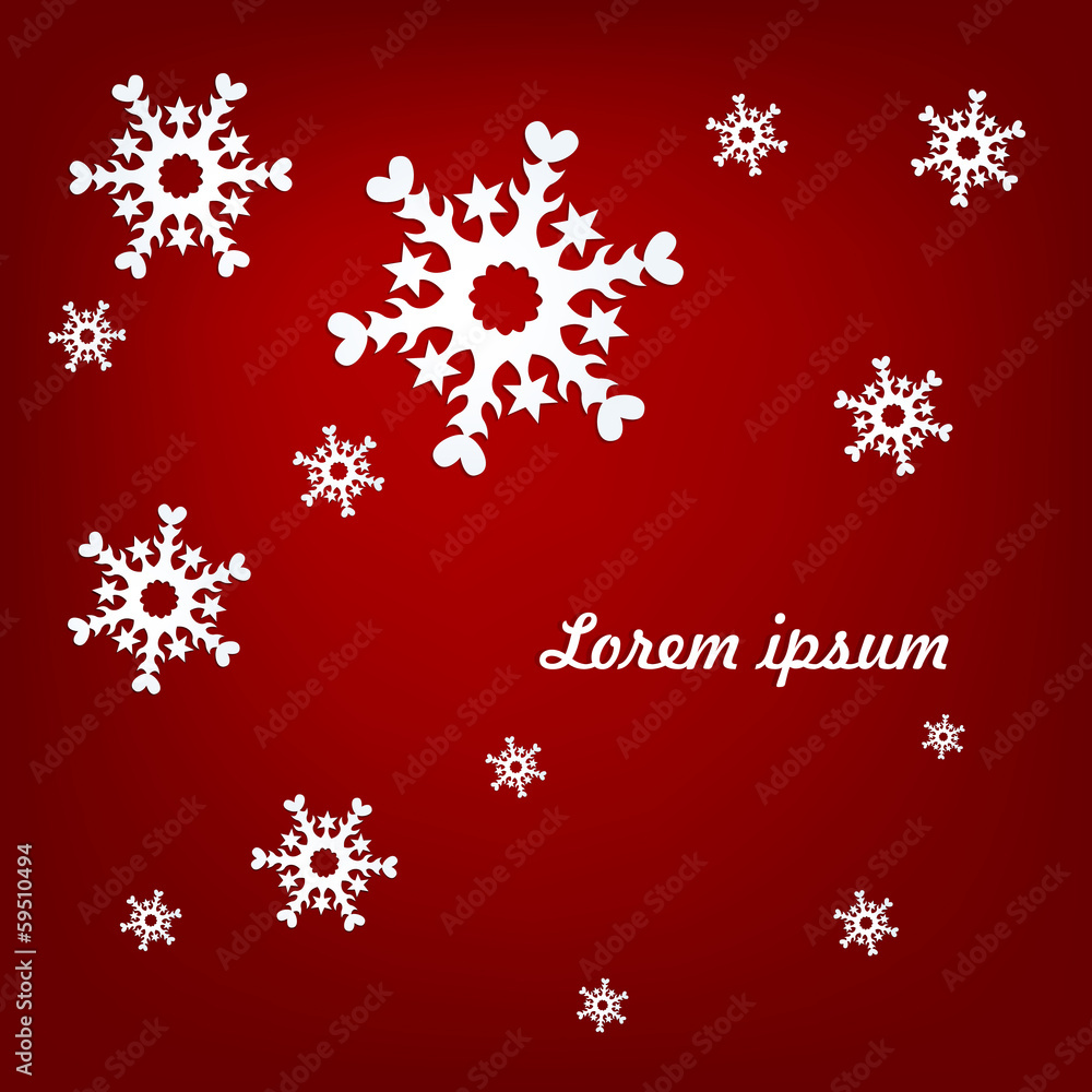 light snowflakes on a red background light snowflakes on a red background
