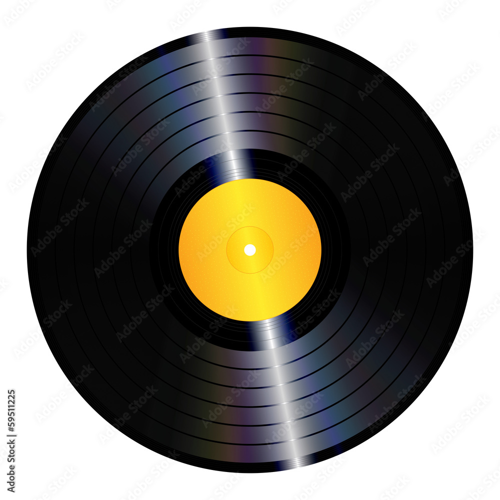 An illustration of an isolated lp vinyl record. An illustration of an isolated lp vinyl record.