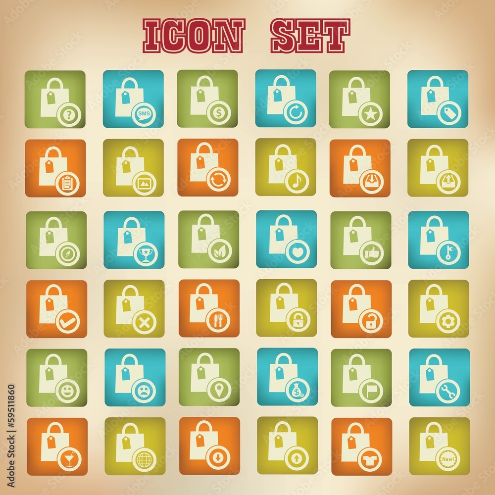 Shopping icons,Retro version,vector Shopping icons,Retro version,vector