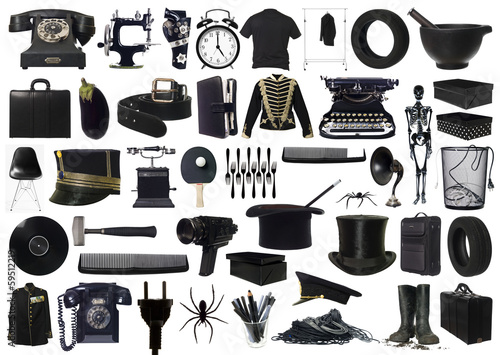 Black Objects Collage