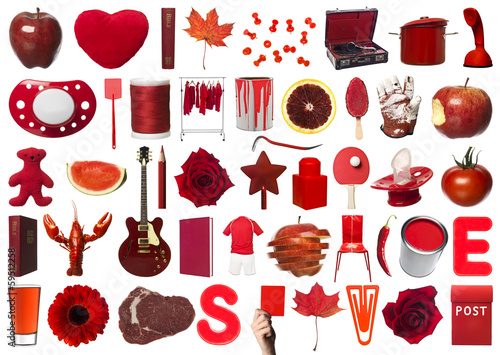 Red Objects Collage