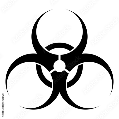 Black and white biohazard sign