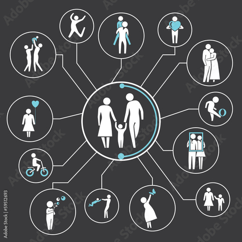 family network, mind mapping, info graphics
