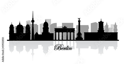 vector berlin skyline silhouette