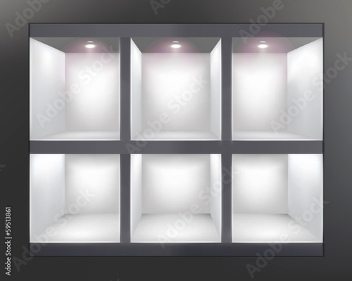 Shelves in shop. Vector illustration.