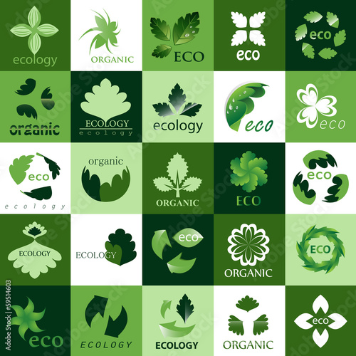 Ecology Icons Set - Isolated On Background
