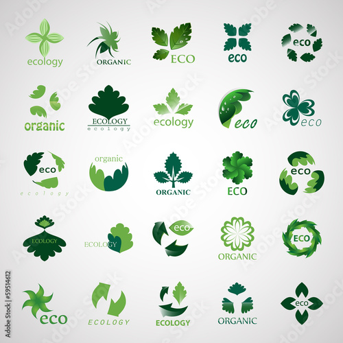 Ecology Icons Set - Isolated On Background