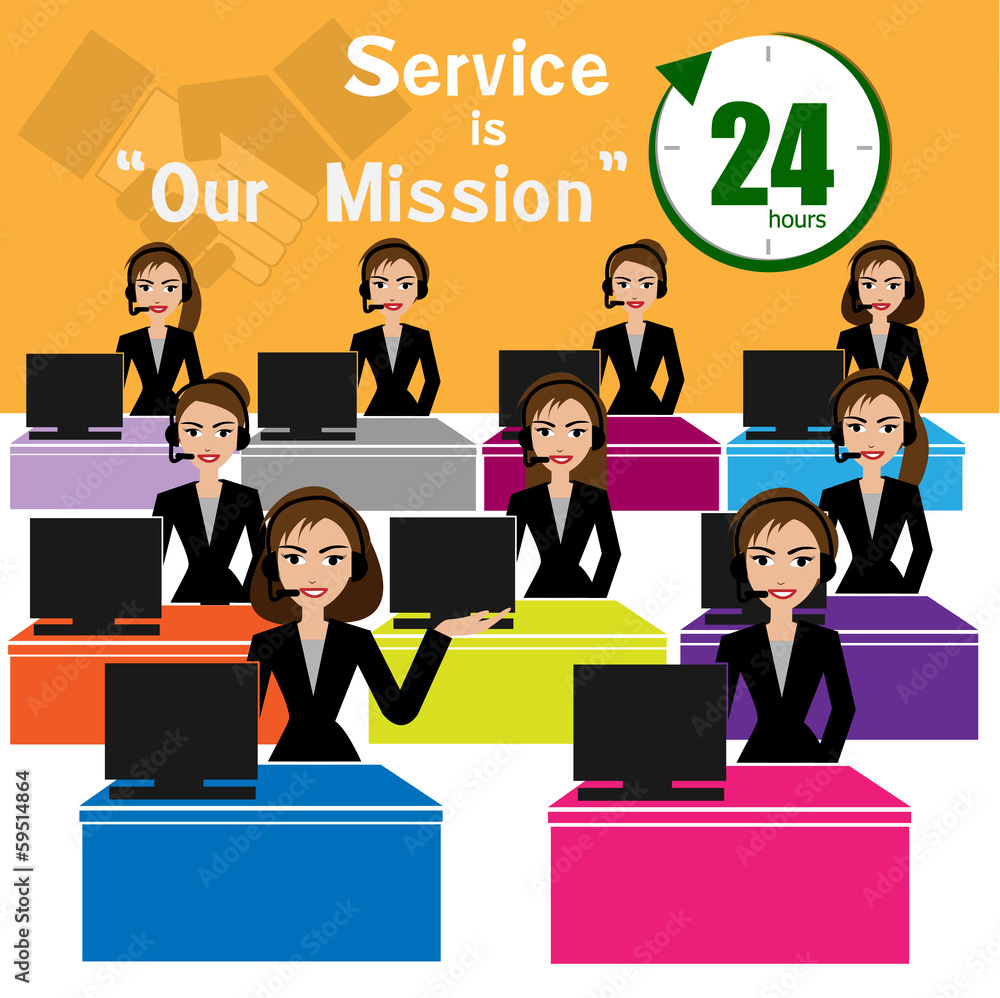 Call center for best service of business concept Call center for best service of business concept