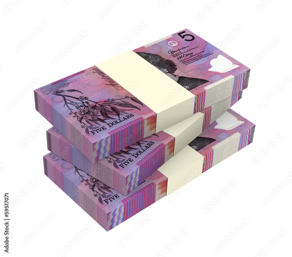 Australian dollar isolated on white background.