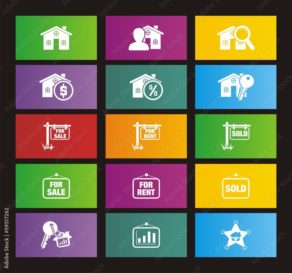 set of real estate metro style icon set of real estate metro style icon
