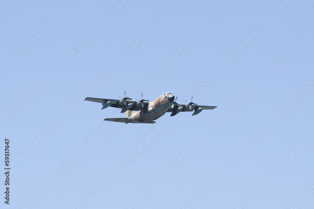 Fototapeta premium Military fighter jet during demonstration in Albacete air base