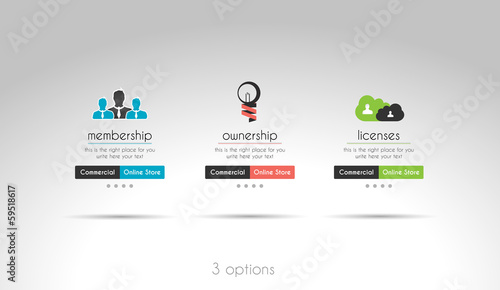 3 choices menu for modern websites