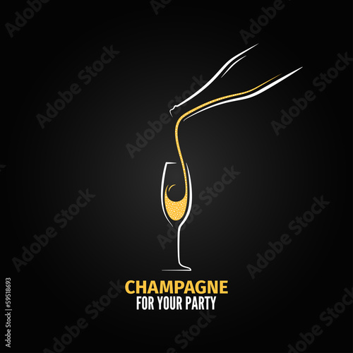 champagne glass bottle design background