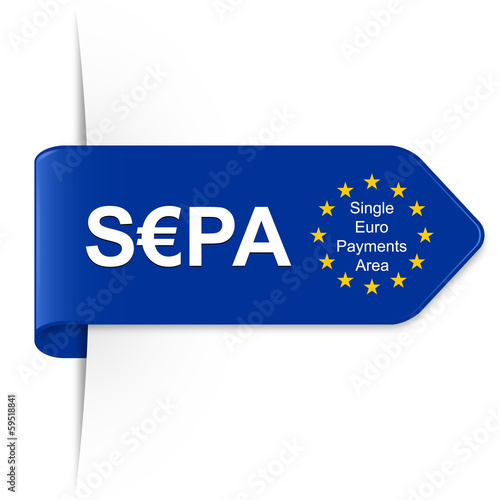 S€PA, SEPA - Langer EU Sticker Pfeil mit Schatten