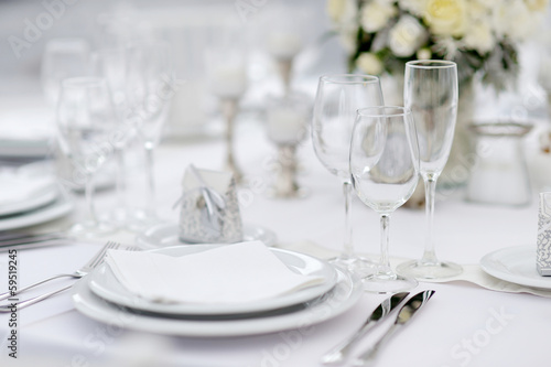 Table set for an event party or wedding reception © MNStudio
