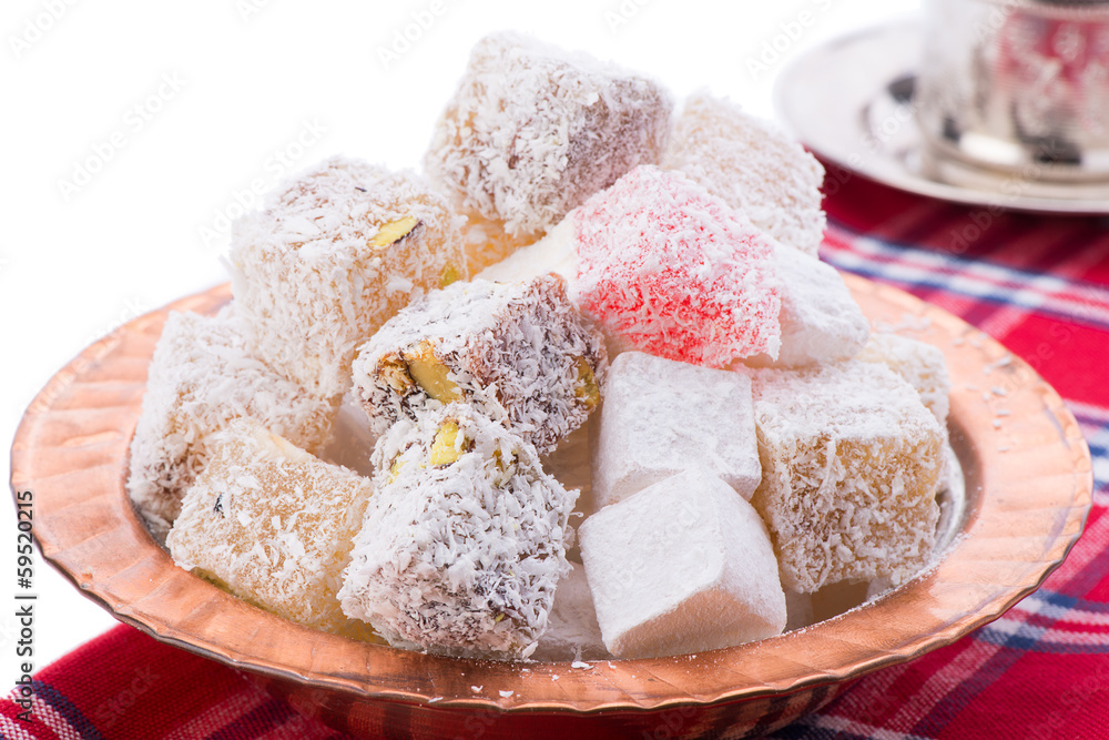 Turkish Delight in Traditional Bowl