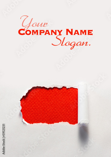 Torn paper red