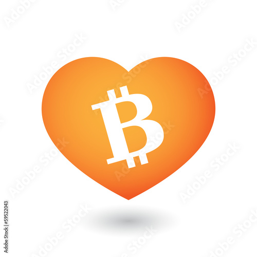 Heart with a bitcoin icon