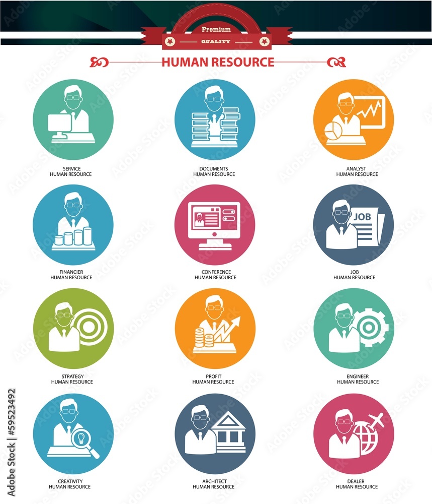 Human resource icons,Colorful version,vector