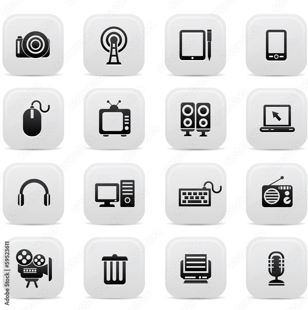 Technology buttons,Black version,vector Technology buttons,Black version,vector