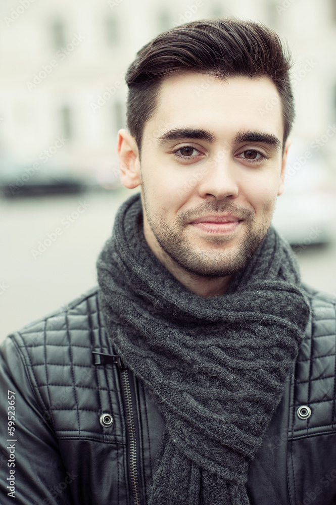 Handsome young man face - close up Handsome young man face - close up