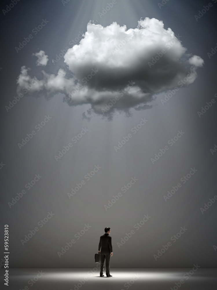 Cloud over a businessman