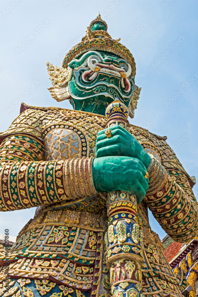 Obraz premium Demon Guardian at Wat Phra Kaew, Bangkok, Thailand.