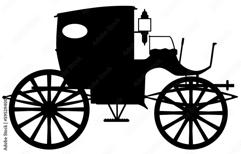 Fototapeta premium Old Carriage Silhouette
