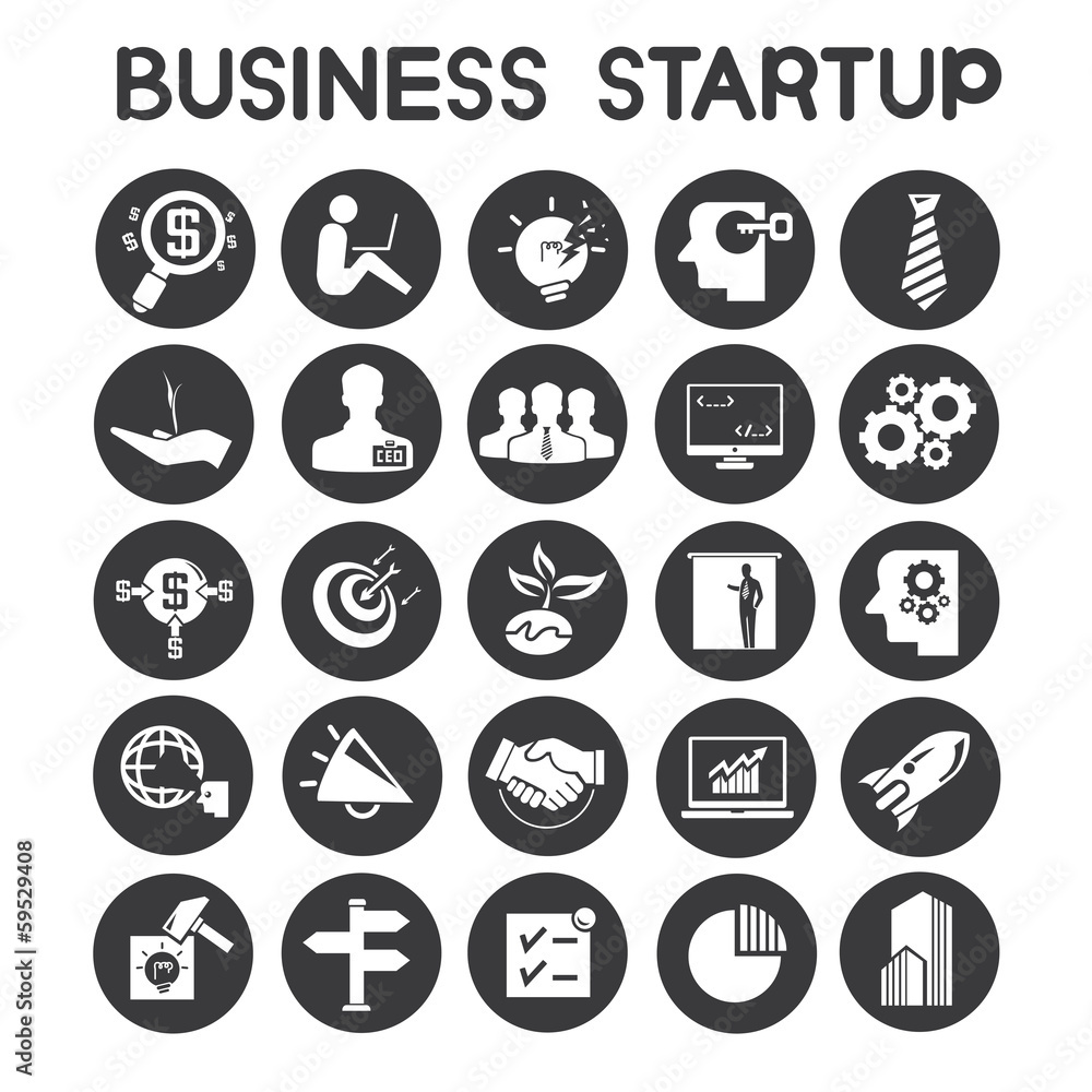 business start up icons business start up icons