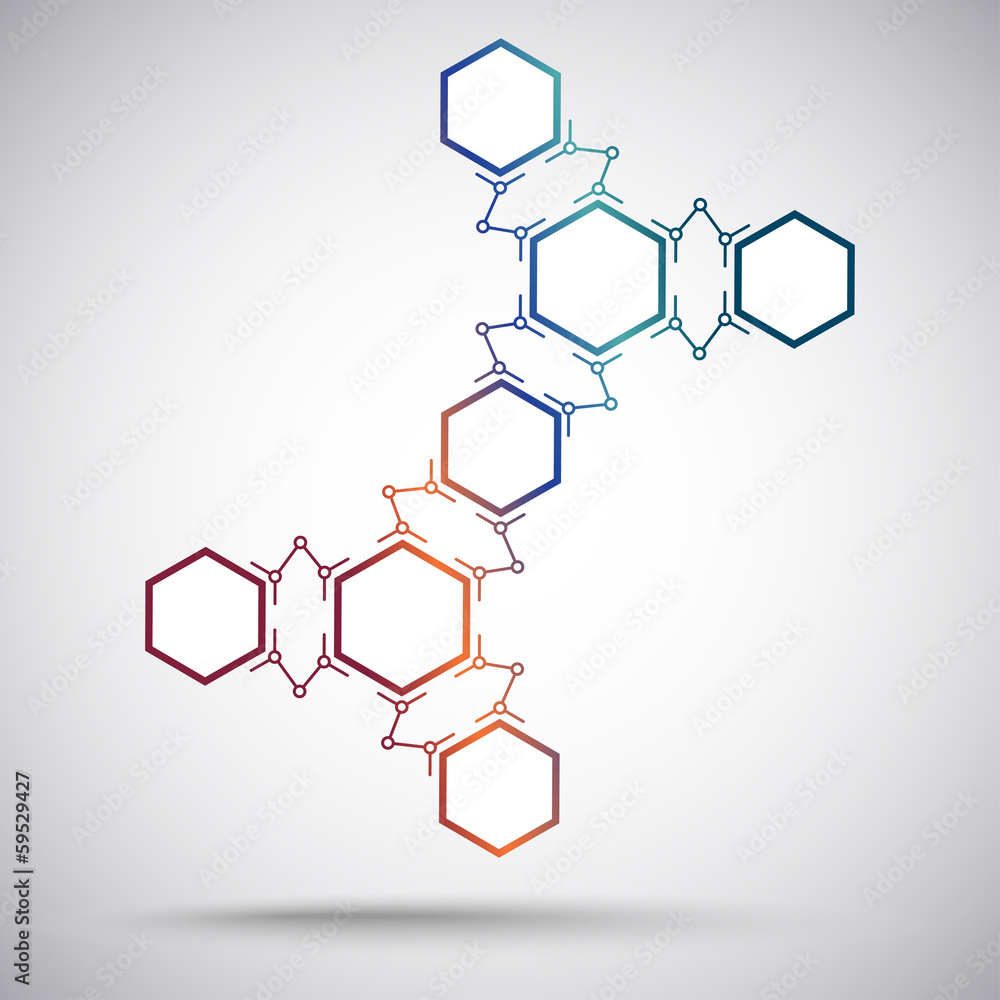 Compound of eight identical hexagonal cells. gradient Compound of eight identical hexagonal cells. gradient