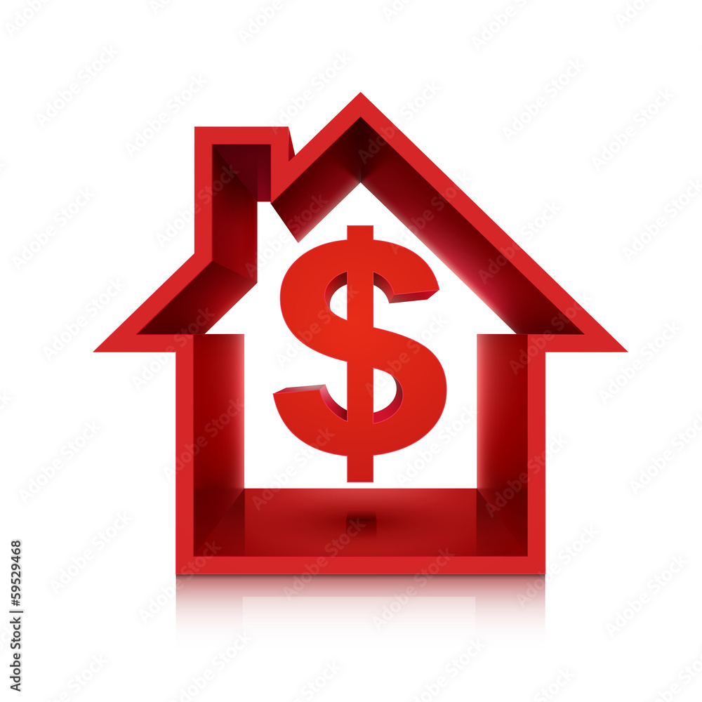 graphic for real estate business, 3d dollar symbol graphic for real estate business, 3d dollar symbol