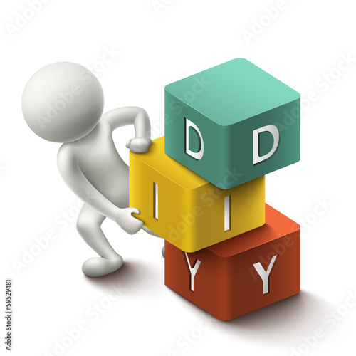 3d human and word DIY cubes