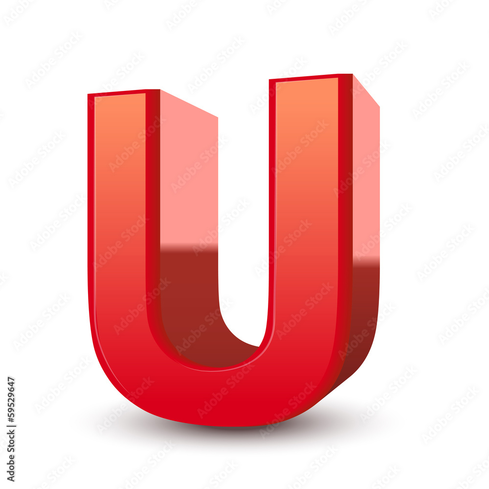 3d letter U 3d letter U