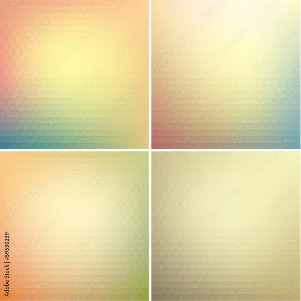 Abstract triangle backgrounds set