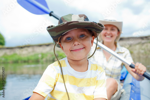 Family kayaking photo