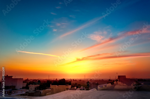 Fotografie, Obraz the dawn or sunset