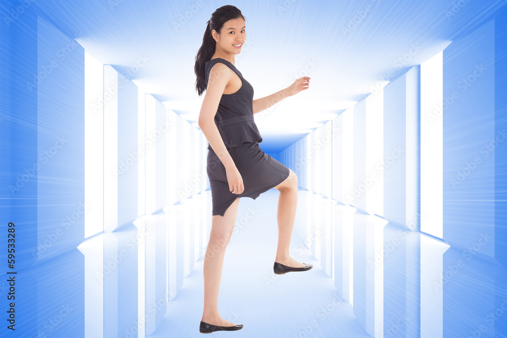 Composite image of businesswoman stepping up Composite image of businesswoman stepping up