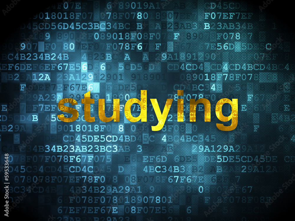 Fototapeta premium Education concept: Studying on digital background