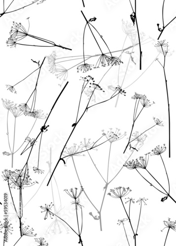 black and grey dry plant seamless background