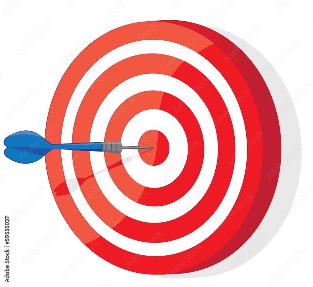 Red and White darts target Red and White darts target