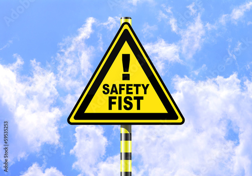 SAFETY FIST ROAD SIGN