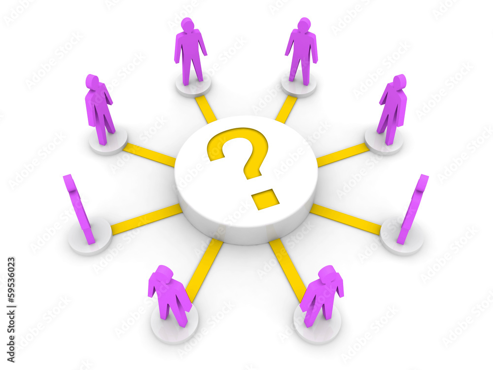 Global question. Teamwork. Concept 3D illustration. Global question. Teamwork. Concept 3D illustration.
