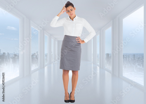 Composite image of worried businesswoman Free Download Composite image of worried businesswoman - GFXLoad