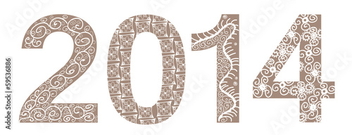 2014 - brown- vector illustration