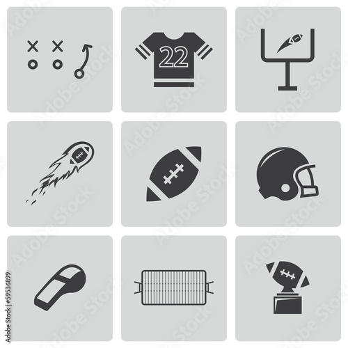Vector black football icons set