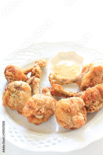Fried chicken with sauce