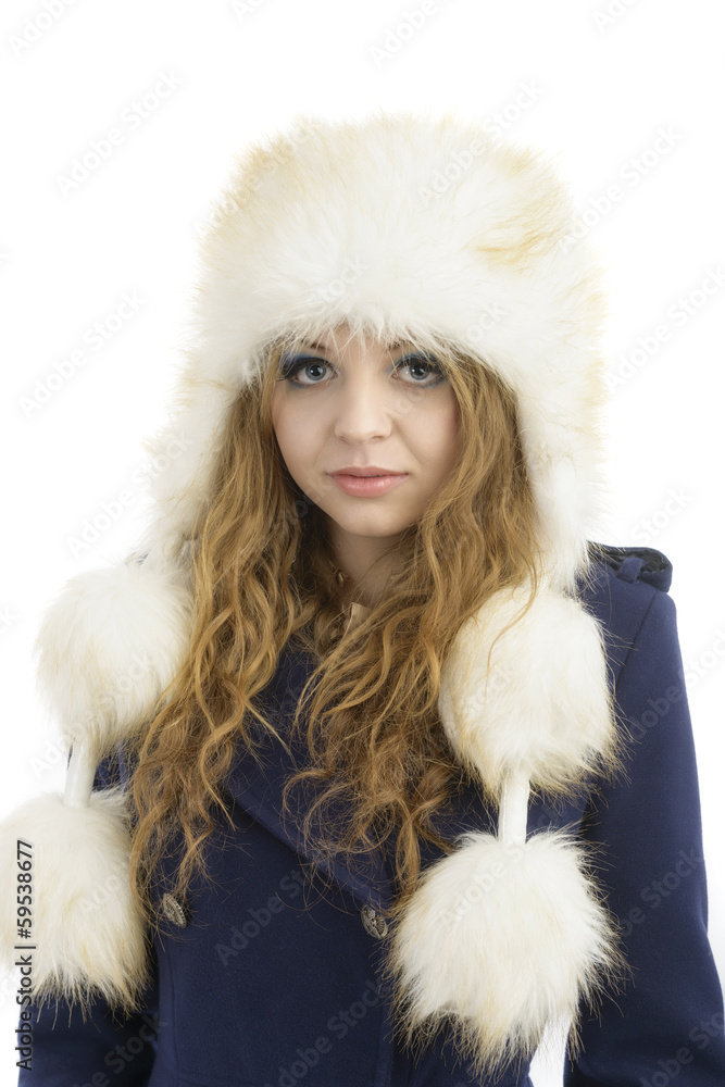 Beautiful Girl in Fur Hat. Winter Woman Portrait Beautiful Girl in Fur Hat. Winter Woman Portrait