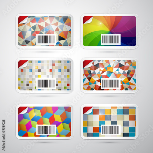 Vector Gift Card Set With Retro Backgrounds