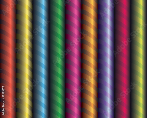 Decorative colored ribbon wrapped around the tube